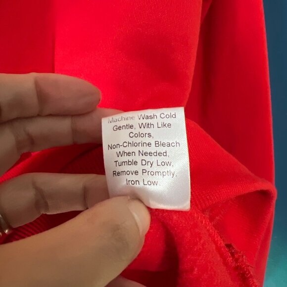 Bright Red Cropped Hoodie XL - Picture 4 of 5
